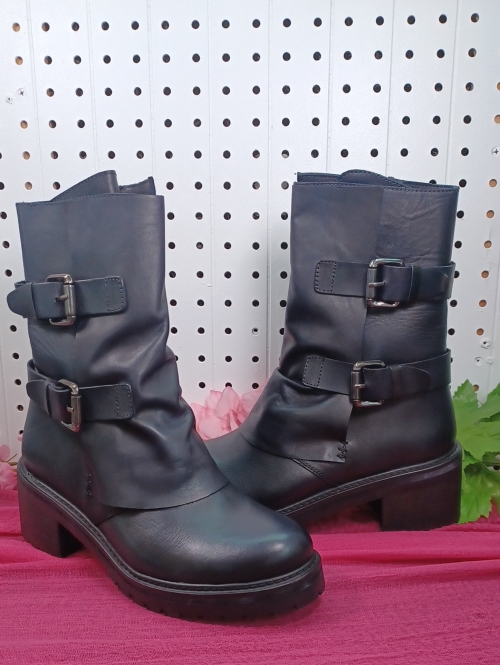 Vintage Foundry Leather Moto Boots NWOB